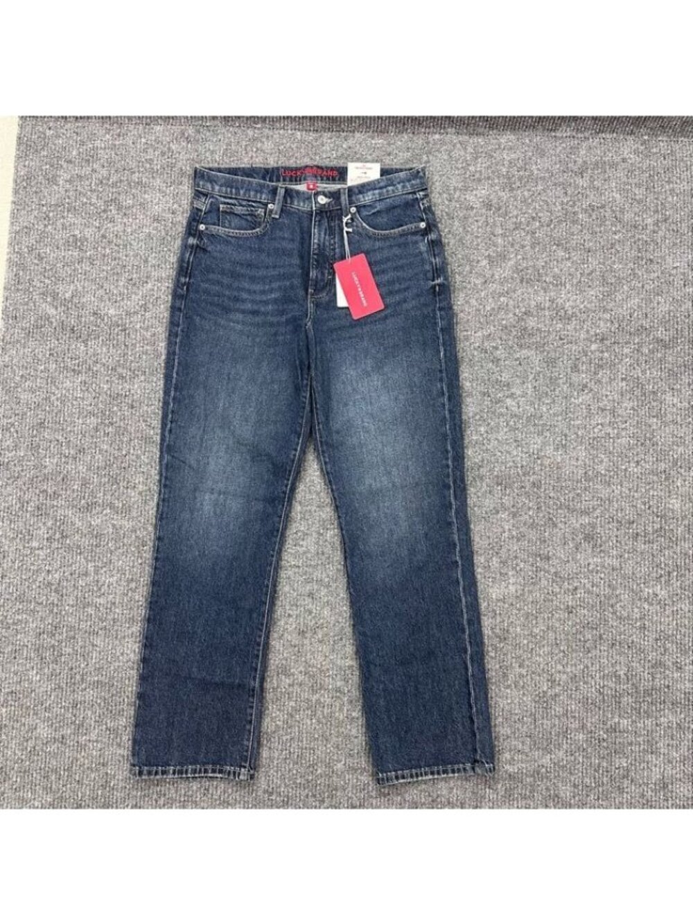 Lucky Brand Zoe High Rise Straight Stretch Denim Blue Jeans Womens 10 Long NEW